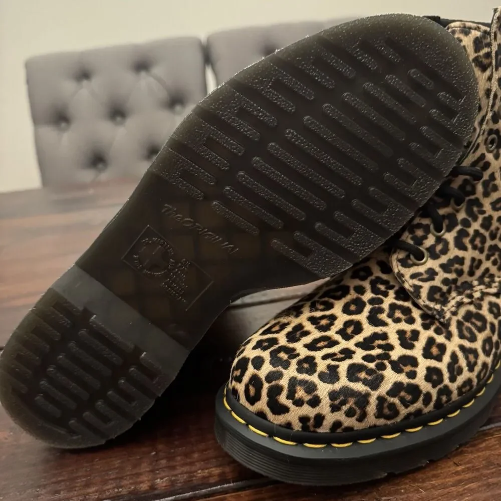 Dr Martens 1460 Pascal Leopard Hair On Leather Boots